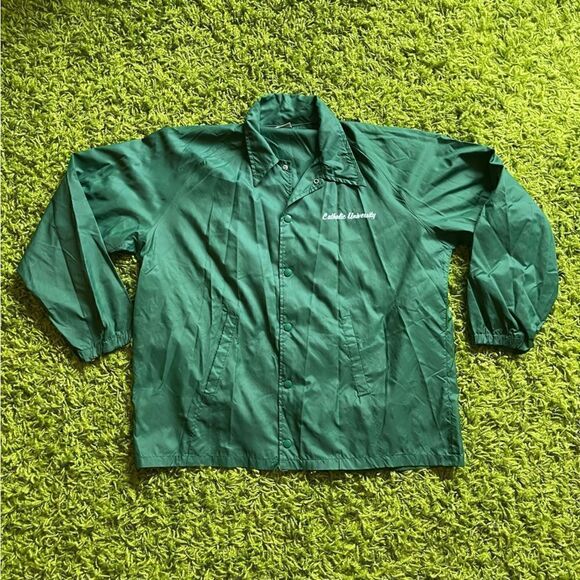 VINTAGE JACKET 90'S WINDBREAKER CATHOLIC UNIVERSITY - Picture 1 of 11